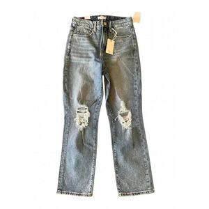 Good American Good Boy Straight Jeans | Size 26 (2) | NWT Distressed High Rise